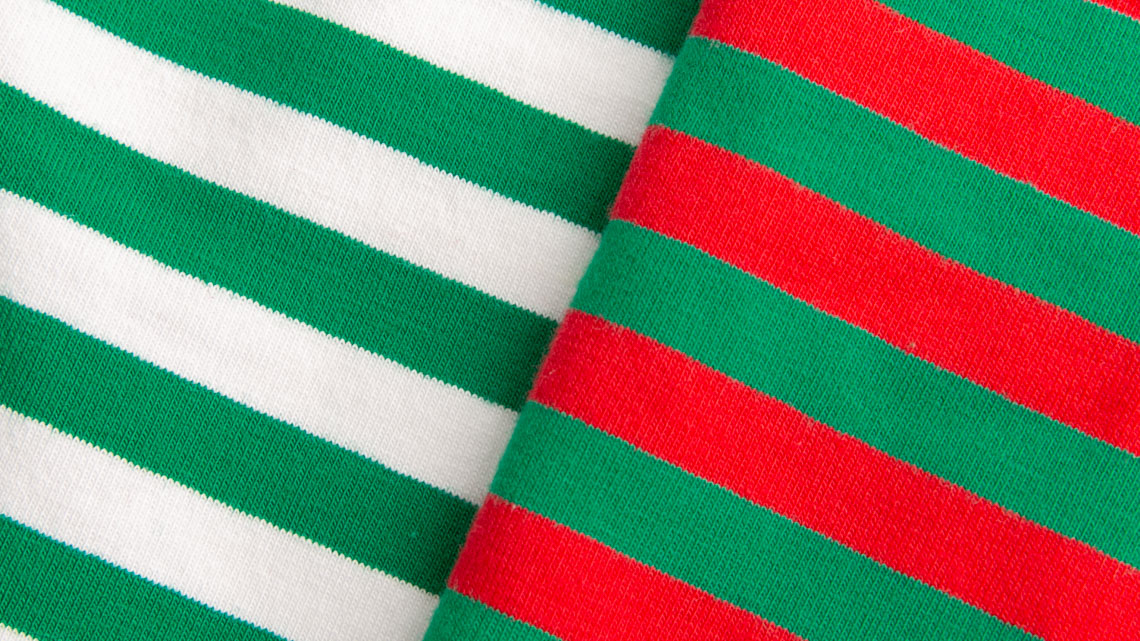 Christmas cotton stripes fabric