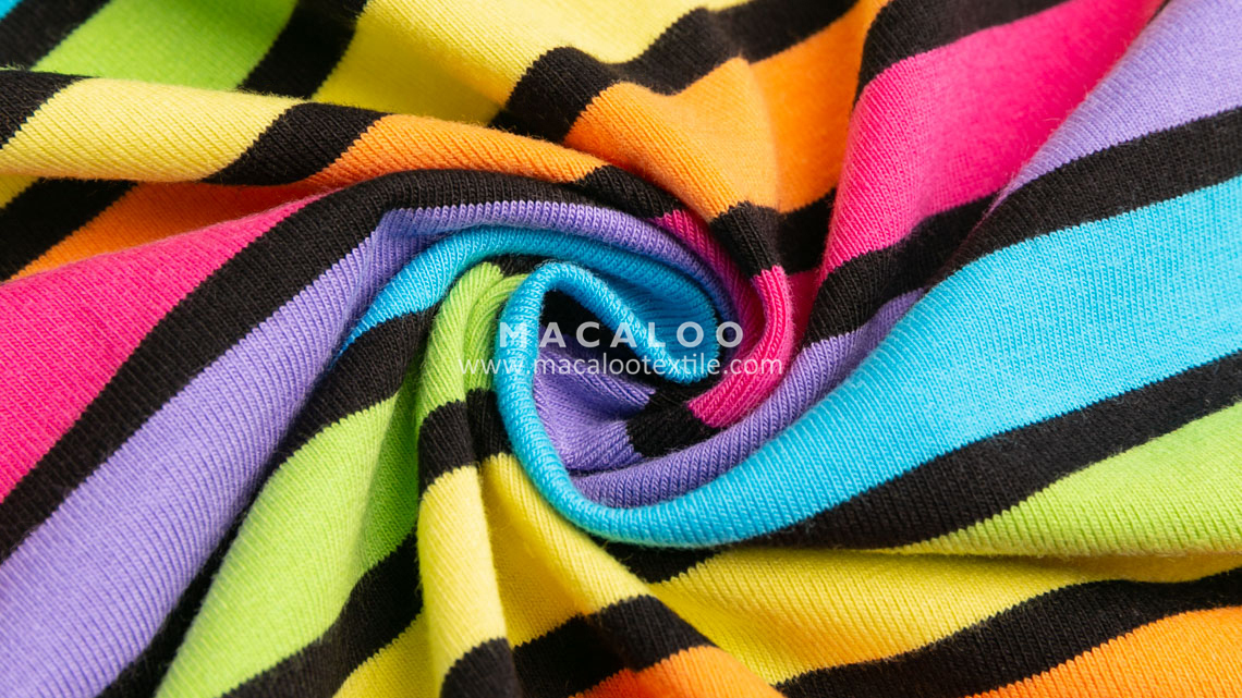 rainbow yarn dyed stripes fabric