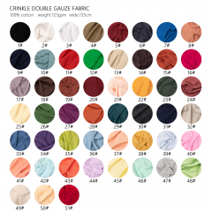 Crinkle 100% cotton double gauze muslin fabric for wholesale