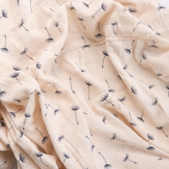 Modern taraxacum pattern cotton muslin baby print blanket