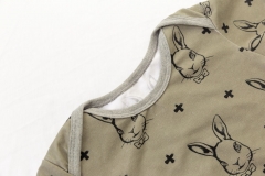 Custom rabbit printed short sleeve infant jumper so soft newborn baby boy summer clothes cotton rompers